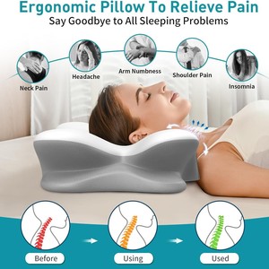 Almohada Ergonómica <span class=keywords><strong>para</strong></span> Dormir <span class=keywords><strong>de</strong></span> Lado con Soporte <span class=keywords><strong>para</strong></span> el Cuello, <span class=keywords><strong>Almohadas</strong></span> <span class=keywords><strong>de</strong></span> Espuma Viscoelástica Refrescantes <span class=keywords><strong>para</strong></span> Dormir, Almohada Contorneada Ortopédica <span class=keywords><strong>para</strong></span> <span class=keywords><strong>Cama</strong></span> - Product Image 3