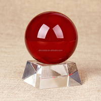 Vente en gros de boule de bonne fortune de luxe décoration de bureau à domicile cadeau d'affaires multi couleurs multi tailles cristal verre solide
