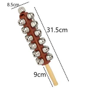 Instrument de percussion Orff, 25 clochettes, hochet à main en bois, accessoire d'accompagnement musical professionnel pour l'enseignement, la performance et la pratique - Product Image 5