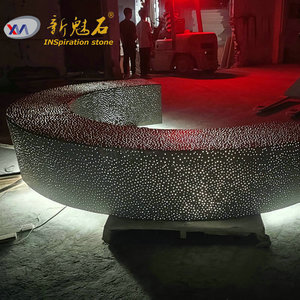Nuevos materiales de construcción de piedra, banco de hormigón luminoso en forma de arco para espacios públicos, tamaño personalizable - Product Image 1