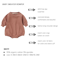 Romper Bayi Bahan Terry Katun Organik Lengan Panjang Bersertifikat CPC untuk Musim Gugur