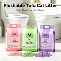 Litière pour chat biodégradable et jetable, agglomérante, faible en poussière, en fibres de maïs et de pois, couleur personnalisée, agglomération rapide, litière pour chat en tofu, palettes de sable