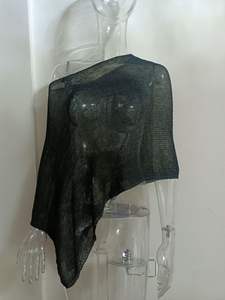 Novedad Verano 2026 Cárdigan tipo capa irregular para mujer, Kimono de malla transparente de verano, de punto de seda helada de ajuste holgado, Prenda de playa y Camisa de protección solar - Product Image 6