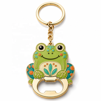 Décapsuleur porte-clés personnalisé en alliage de zinc, motifs animaux Kawaii (Chat, Grenouille, Lapin), pour bouteilles de bière, cadeau, vente en gros
