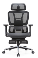 Chaise de bureau ergonomique moderne à hauteur réglable, design exécutif, tissu en maille blanche personnalisé, base en acier inoxydable, pliable, pour la maison