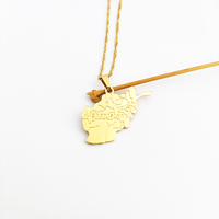 Collier en acier inoxydable 18k, collier en acier inoxydable, avec carte pays De l'afrique