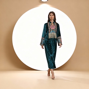 Robe Abaya pour femmes musulmanes, vente en gros, strass thermocollants personnalisés, polyester, élégante, pour les occasions spéciales - Product Image 1