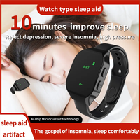 Montre-bracelet intelligente à micro-courant portable noire pour l'aide au sommeil, relaxation par impulsions, 10-20-30 minutes, prix d'usine
