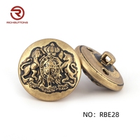 Kancing Jahit Logam Bulat Desain Vintage Berlapis Emas Kustom Ramah Lingkungan Bersertifikasi GRS Model Terbaru