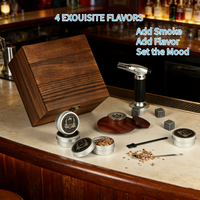 Kit de fumage pour cocktails, cadeau pour homme, ensemble de fumage pour whisky avec torche et copeaux de bois, kit de fumage pour boissons Old Fashioned pour papa et mari