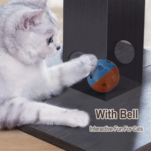 Hoopet Kustom Lucu Dalam Ruangan Kecil Kokoh Kayu Kucing Pohon Pos Goresan dengan Bola - Product Image 5