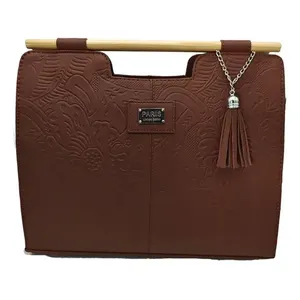Borsa Tote Fana Teresita Chedrn in Pelle Bovina Fatta a Mano, Casual, a Tracolla con Decorazione a Catena, Manico Singolo, Chiusura con Cerniera, Borsa da Donna - Product Image 3