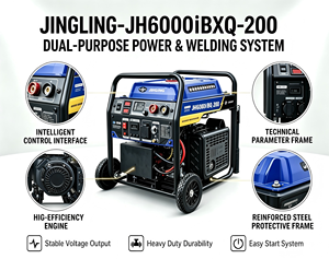 Générateur d'essence intégré 160A 5kW, station d'alimentation portable deux-en-un pour l'entretien extérieur JH6000iBXQ-200 - Aperçu du produit - Product Image 4