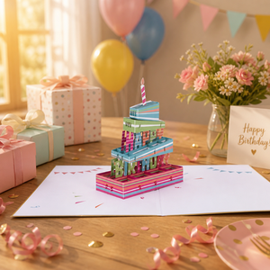 Tarjeta de Invitación 3D Pop-up de Cumpleaños WINPSHENG con Impresión Personalizada, Divertida y de Lujo, para Regalo de Amor - Product Image 5