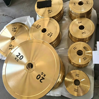 Plaques de musculation en acier plaqué or avec logo personnalisé, directement de l'usine, poids calibrés, antidérapantes, portables, durables et écologiques