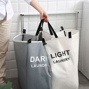 Oxford vải giặt túi lưu trữ x Hình ống nhôm Khung giỏ giặt đơn giản xách tay có thể gập lại giỏ lưu trữ quần áo - Product Image 4