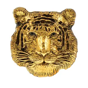 Vintage Domineering Alloy Rhinestone Tiger Brooch Men's Clothing Accessories