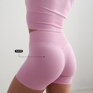 Conjunto Deportivo para <span class=keywords><strong>Mujer</strong></span> OEM de Secado Rápido, Sujetador Deportivo de Compresión, Suave, Elástico y Transpirable, Cuello Redondo, Shorts Deportivos Sólidos para Gimnasio y Fitness - Product Image 6