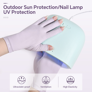 Gants de protection pour les ongles, résistants aux UV, demi-doigts, respirants, en fibre acrylique, pour la manucure et la lampe à gel - Product Image 4
