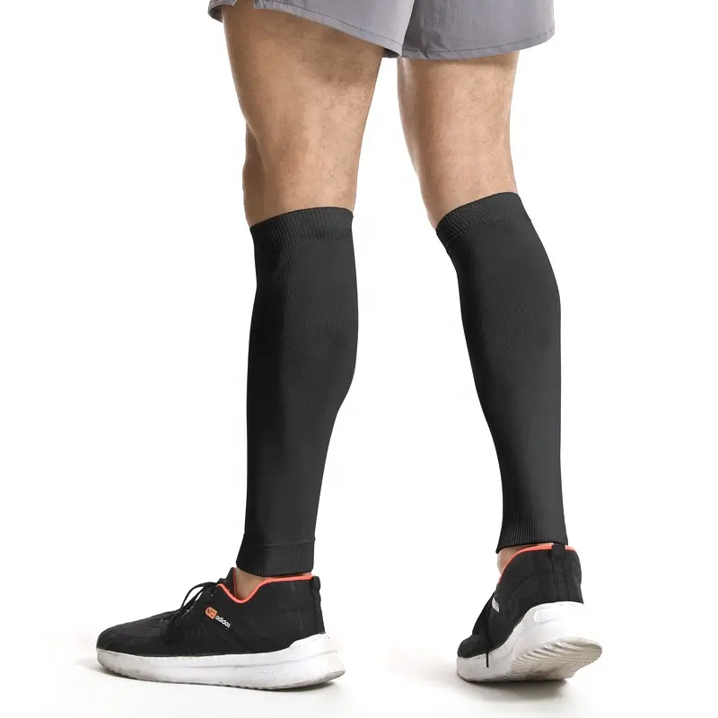 Custodie per gambe in tinta unita da corsa calze sportive maniche a compressione polpaccio da calcio