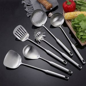 Utensilios de cocina: Cuchara espumadera de malla metálica 304, cucharón de acero inoxidable para sopa, espátula ranurada, juego de herramientas de cocina, utensilios de cocina - Product Image 4