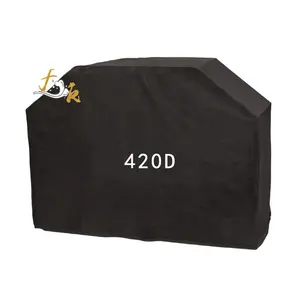 Capa para churrasco de jardim 420d, capa de pano oxford preto, à prova d'água, uv para churrasco