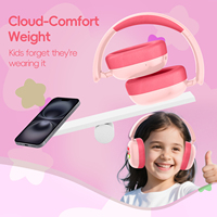Eson Casque d'écoute sans fil pour enfants Casque supra-auriculaire confortable et durable pour enfants Motif hibou sans fil avec indicateur de batterie LED