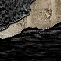 Peinture à l'huile 100% faite à la main, feuille noire et blanche, dessin au trait, grande œuvre d'art murale abstraite moderne, toile encadrée, art Wabi Sabi