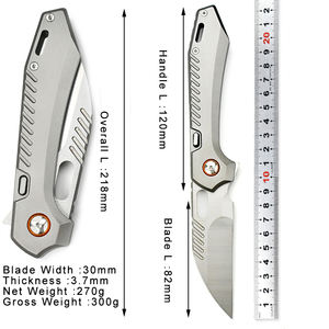 سكين جيب قابل للطي بتصميم سهل الاستخدام عالي الجودة، مصنوع من فولاذ D2، مناسب للصيد والتخييم وصيد الأسماك والمشي لمسافات طويلة، محمول - Product Image 6