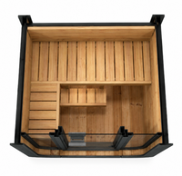 Kabin Sauna Pribadi Luar Ruangan dengan Pintu Depan Kaca, Sauna Tong Kayu untuk Halaman Belakang Modern
