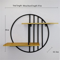 Supports muraux en bois, pour cadre en fer créatif, de Style campagnard américain, pour exposition, en forme de Triangle rond, étagères de rangement, plateaux
