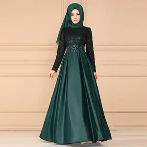 蕾丝穆斯林服装女性优雅长柔软土耳其伊斯兰服装花卉保守祈祷传统穆斯林服装