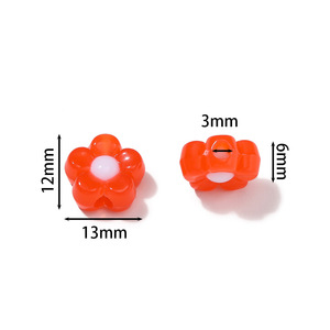 Acrylic Flower Beads Colorful Loose Beads For Bracelet Making DIY Jewelry <b>Accessories</b> 10mm Multicolor Plastic Beads - Product Image 2