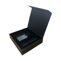 Boîte de rangement pliable noire personnalisée, fermeture magnétique, carton rigide, insert en mousse anti-rayures, cadre photo, cadeau, ISO9001