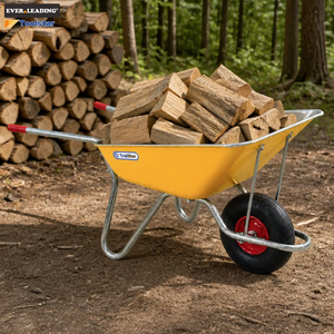 <span class=keywords><strong>Brouette</strong></span> en acier prégalvanisé 75L avec roue pneumatique 16x4.00-8 et jante en plastique, conception durable, stationnement stable à point unique - Product Image 5