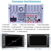 Reproductor de DVD para Auto de 7 Pulgadas con Pantalla Táctil Doble DIN, Estéreo Integrado con Bluetooth, USB, SD, FM, RDS, Control del Volante, Mirror Link