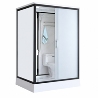 Module de salle de bain modulaire 1260x1550mm avec plateau SMC en verre dépoli 3C et douche réglable