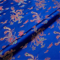Vente en gros de tissu brocart jacquard en polyester motif dragon et phénix pour textile à la maison
