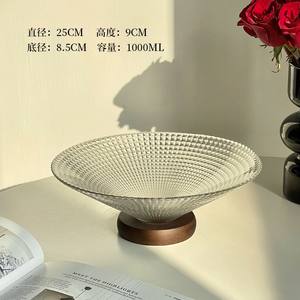 Plateau à fruits en verre avec support, taille standard, style simple, pour table basse, usage domestique, plateau décoratif de luxe léger - Product Image 5