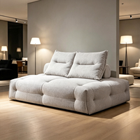 Modernes Minimalistisches Modulares Schlafsofa mit Knopfheftung, Niedrigem Profil und Tiefer Sitzfläche, Wohnzimmermöbel ohne Montage, Cloud-Design