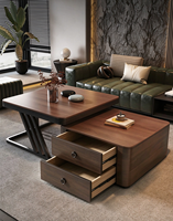 Table basse de luxe légère pour salon, moderne et simple, nouvelle table basse carrée en verre pour petit appartement