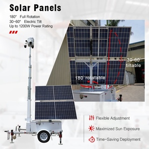 BIGLUX Remorque de surveillance solaire mobile tout-en-un, 2x450W/600W panneaux solaires, batterie 12000Wh, étanche IP65 pour parking - Product Image 4