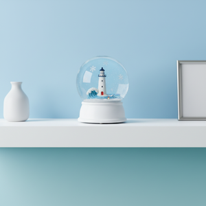 Globo de Nieve con Faro y Olas del Océano, con Nieve en Movimiento - Coleccionable Premium para Decoración Costera - Product Image 3