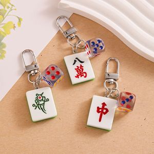 창의적인 마작 주사위 열쇠고리 - 가방과 열쇠에 달리는 행운의 '파차이' 펜던트, 중국풍 아크릴 참, 일상용 및 선물용 - Product Image 5