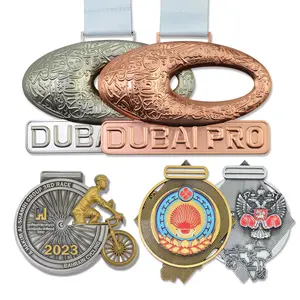 Großhandel Hersteller Custom 3D Gold Metal Award Marathon Laufen Sport medaille Hartem ail Medaille
