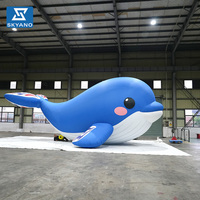 Modèle publicitaire géant gonflable de baleine et de dauphin pour la décoration d'expositions sur les organismes marins
