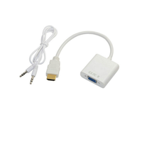 Cable adaptador Full HD 1080P a VGA con Audio HDTV a VGA hembra a macho chaqueta de PVC tipo C Cable de carga USB