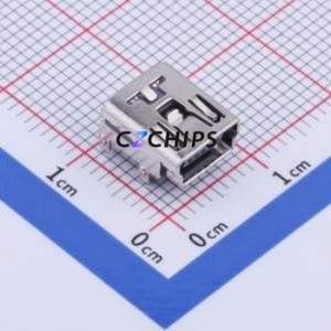 U-M-M5DD-W-2 USB Connector Bent Lead Through Hole Connector Mini-B USB 2.0 Female Right Angle Insert - Product Image 1