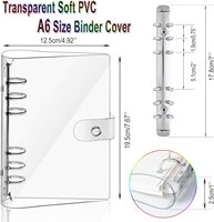 Protège-documents A6 en PVC transparent avec fermeture éclair, pochettes pour classeur 6 trous, pages de planification, recharges, inserts, classeur de rangement pour matrices, dossiers