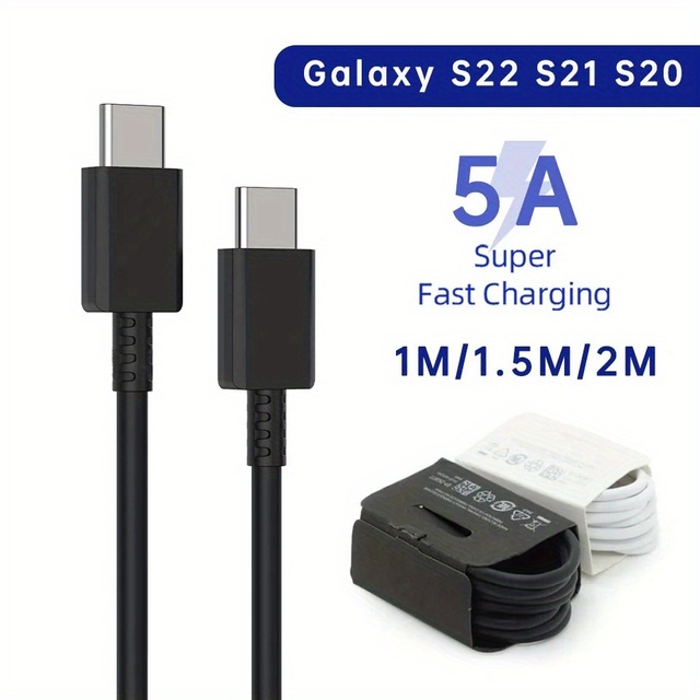 45W PD USB C to USB C Cable  5A Fast Charging Type C Data Cord for Samsung S23 S24 iPhone 15 16 Pro Max Black White Optional